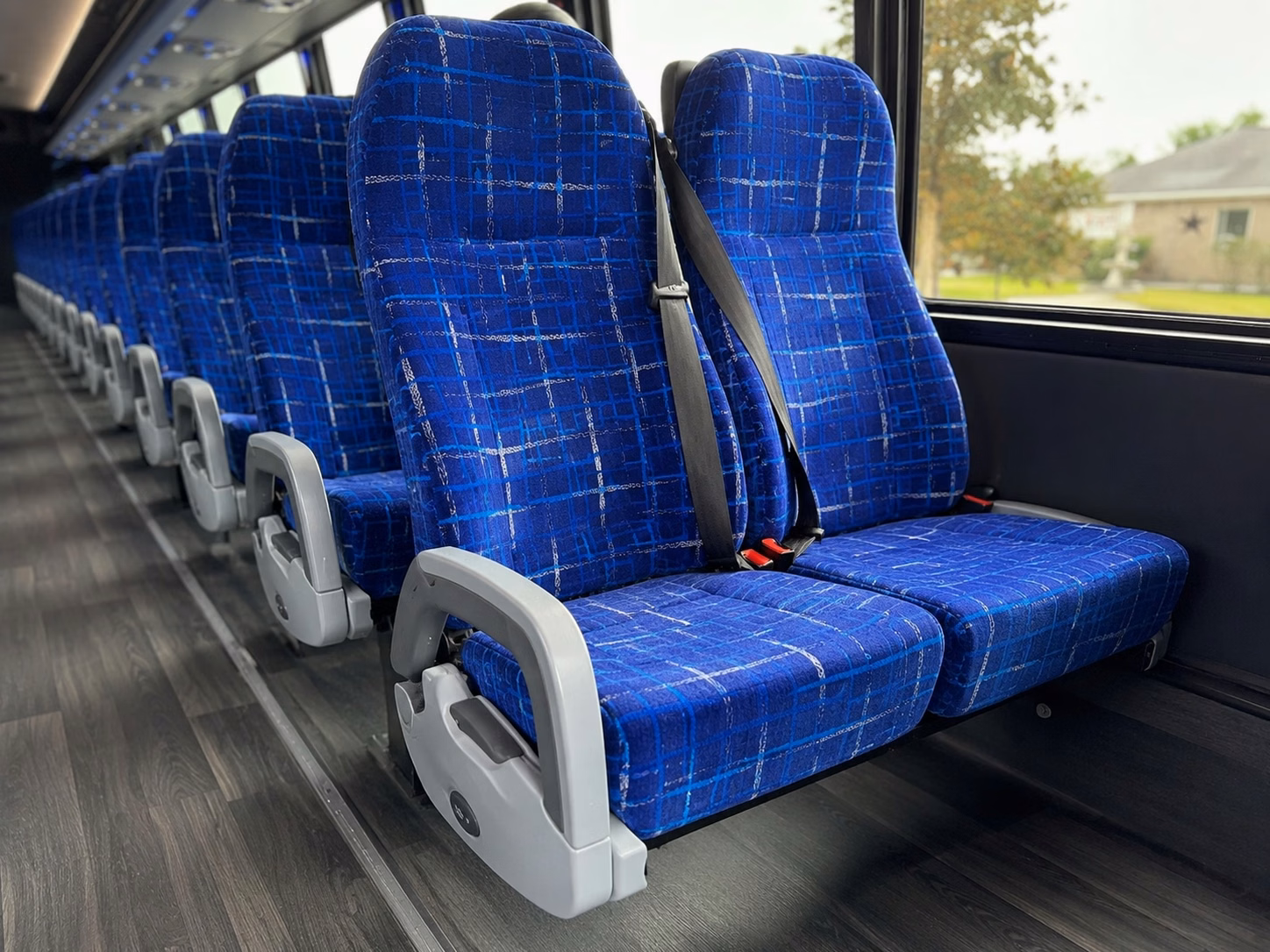 56 passenger charter bus inside