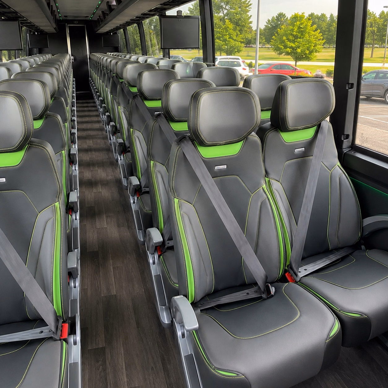 newark charter bus interior
