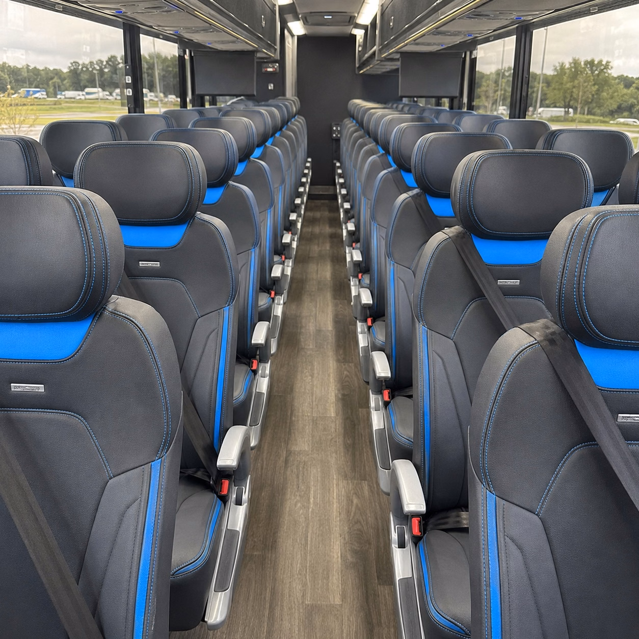 newark charter bus rental interior